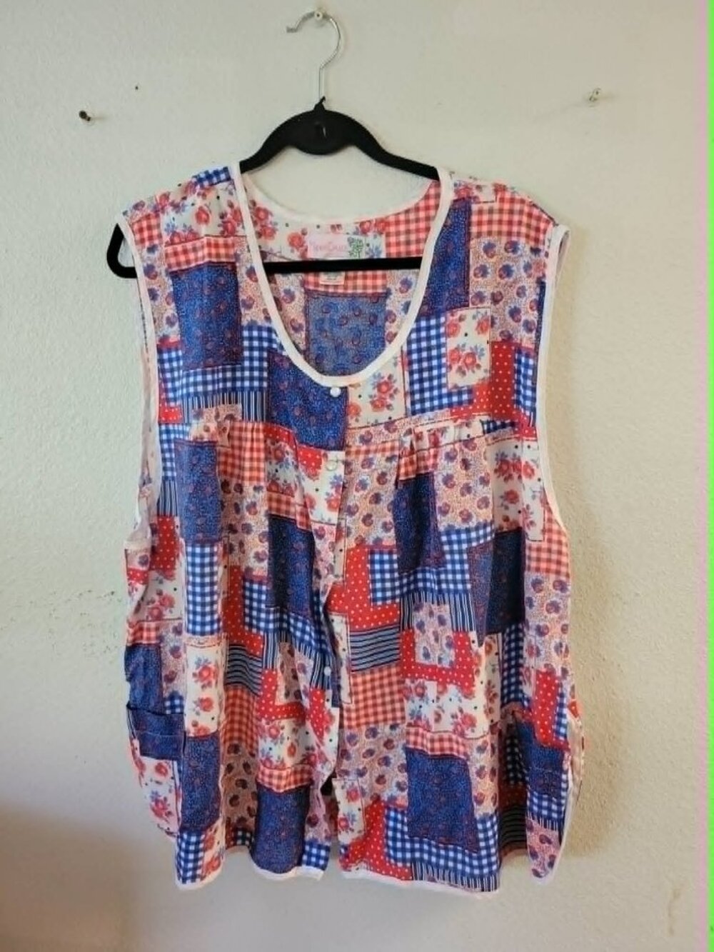 Moon Dance Vintage 4XL Smock Apron Vest Pearl Snap Front #252